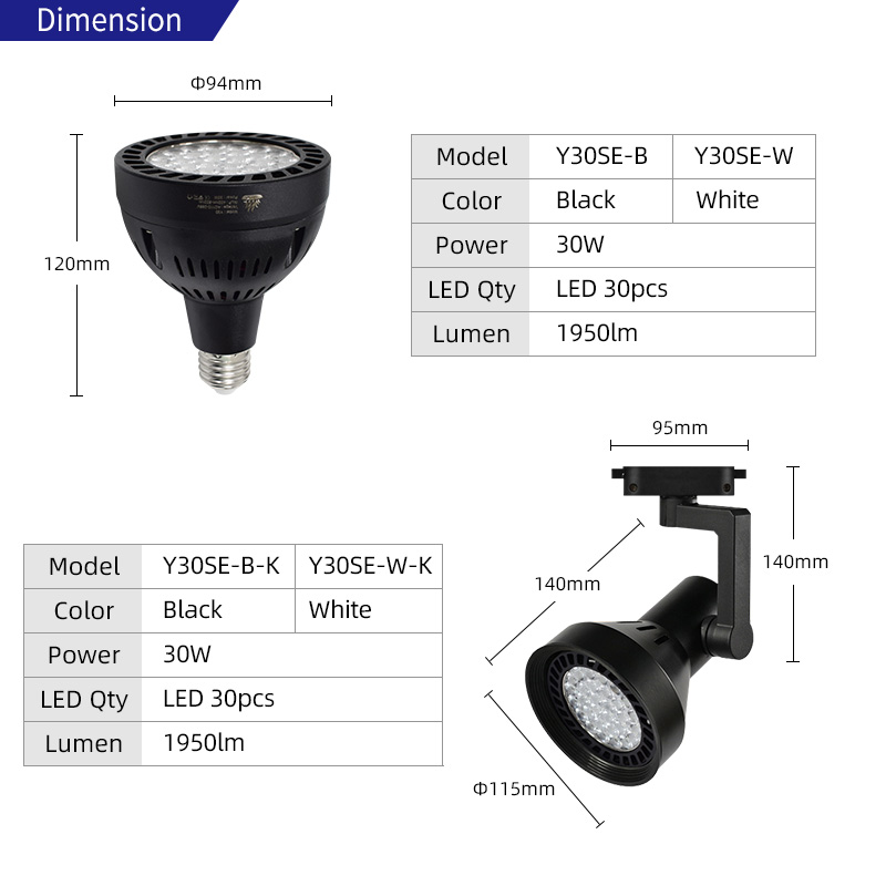 Aquarium Light - Y30SE フルスペクトル アルミニウム製 LED 水槽育成ライト電球 パルダリウム