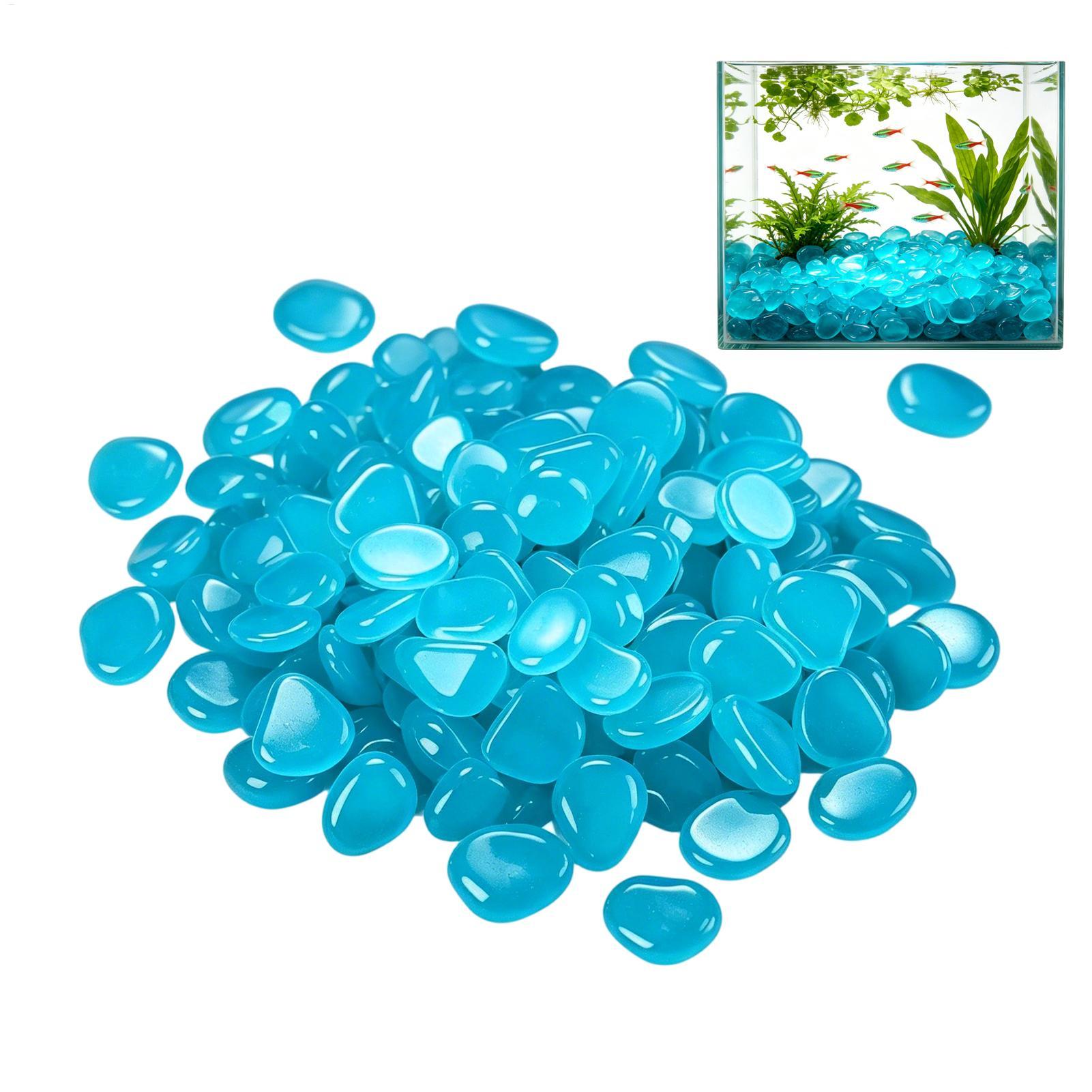 Fish Tank Gravel - 300個入り 発光石 レジン製 庭園用小石 裏庭 歩道
