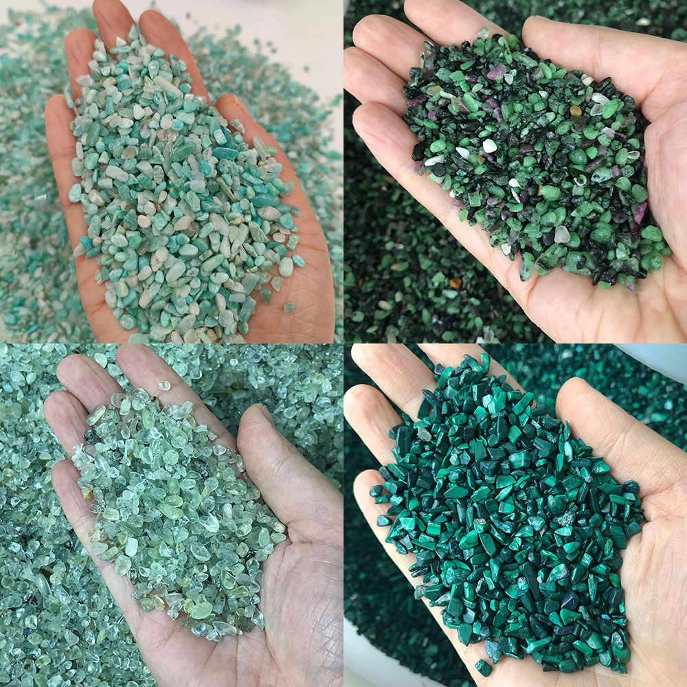 Fish Tank Gravel - 天然石クリスタルミニペリドットアマゾナイトマラカイトチップクリスタルストーン砂利鉱物クォーツ家の装飾 DIY 水族館