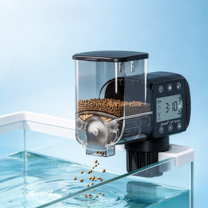 Aquarium Fish Keeping - スマート自動給餌器。デジタルタイマーで給餌時間を設定可能。魚の餌を均等に与えるための信頼性の高い水槽用給餌ツール。