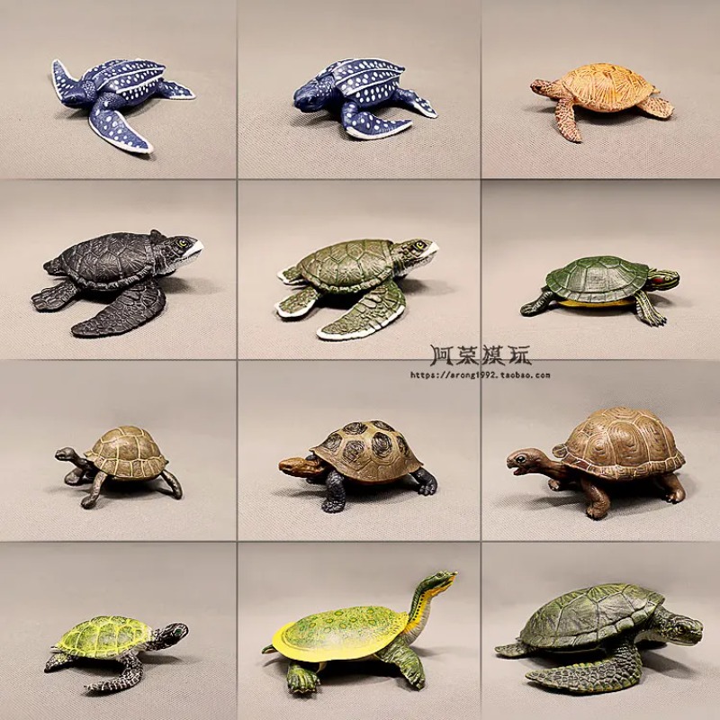 レザーバックレッドイヤードタートル陸亀海洋ミニチュア海洋動物 - Aquarium Decor のレビューと価格