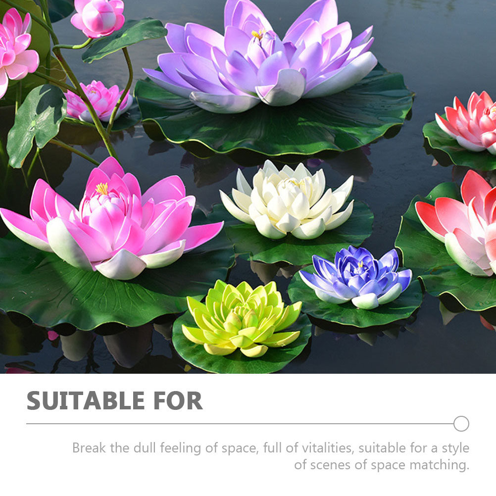 8個入り、リアルな蓮の花の浮き輪、人工池用植物、造花、水槽の - Aquarium Plants のレビューと価格