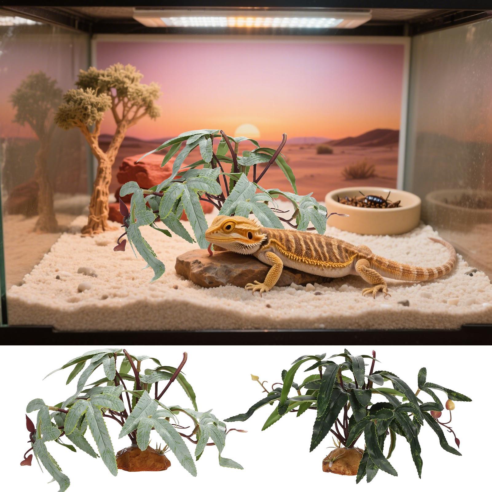 偽の爬虫類植物、蛇の飼育場の装飾品、リアルな水槽の装飾、ヤモ - Aquarium Plants のレビューと価格