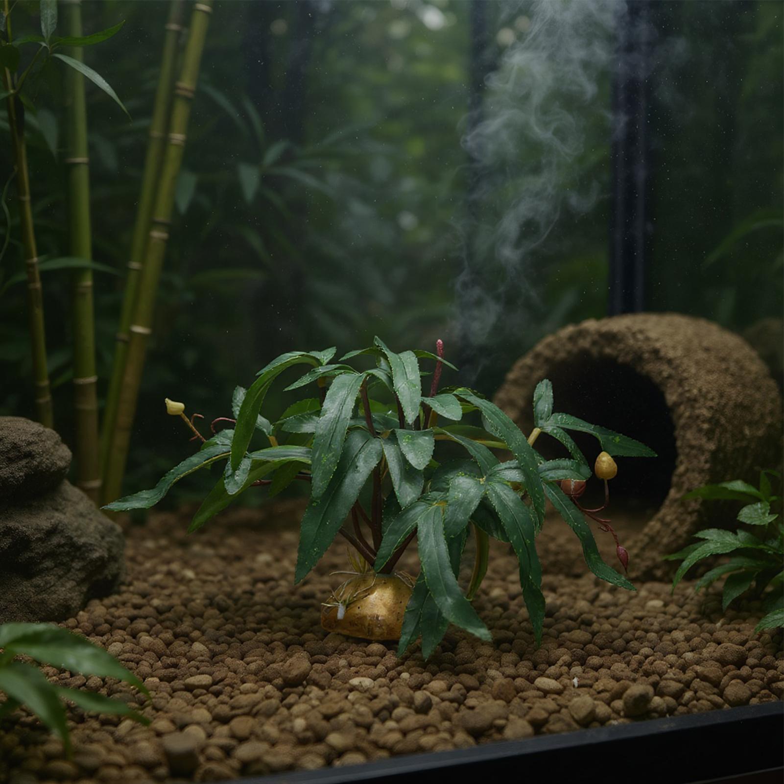 偽の爬虫類植物、蛇の飼育場の装飾品、リアルな水槽の装飾、ヤモ - Aquarium Plants のレビューと価格