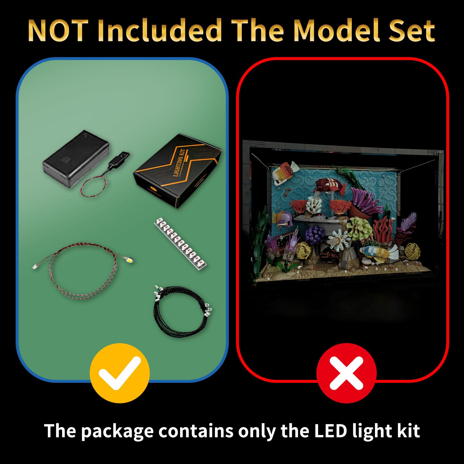 LYBMTWF LED照明キット。レゴ10366「熱帯魚水槽 - Aquarium Light のレビューと価格