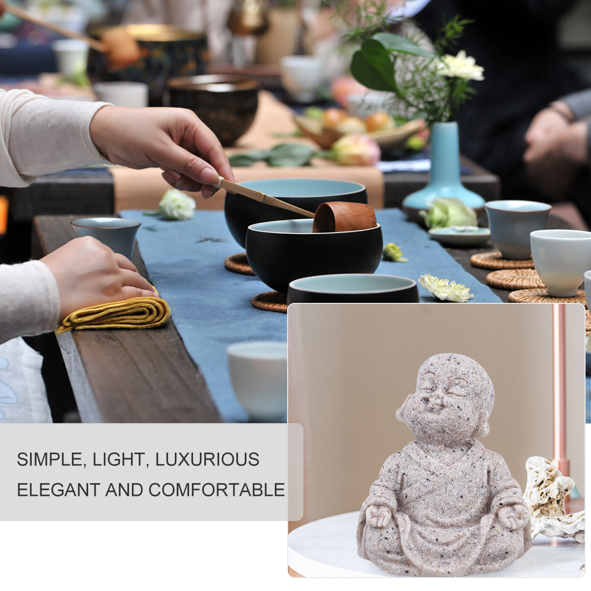 弥勒仏像、砂岩製、樹脂製、水槽用オーナメント、観賞魚用、家庭 - Aquarium Decor のレビューと価格
