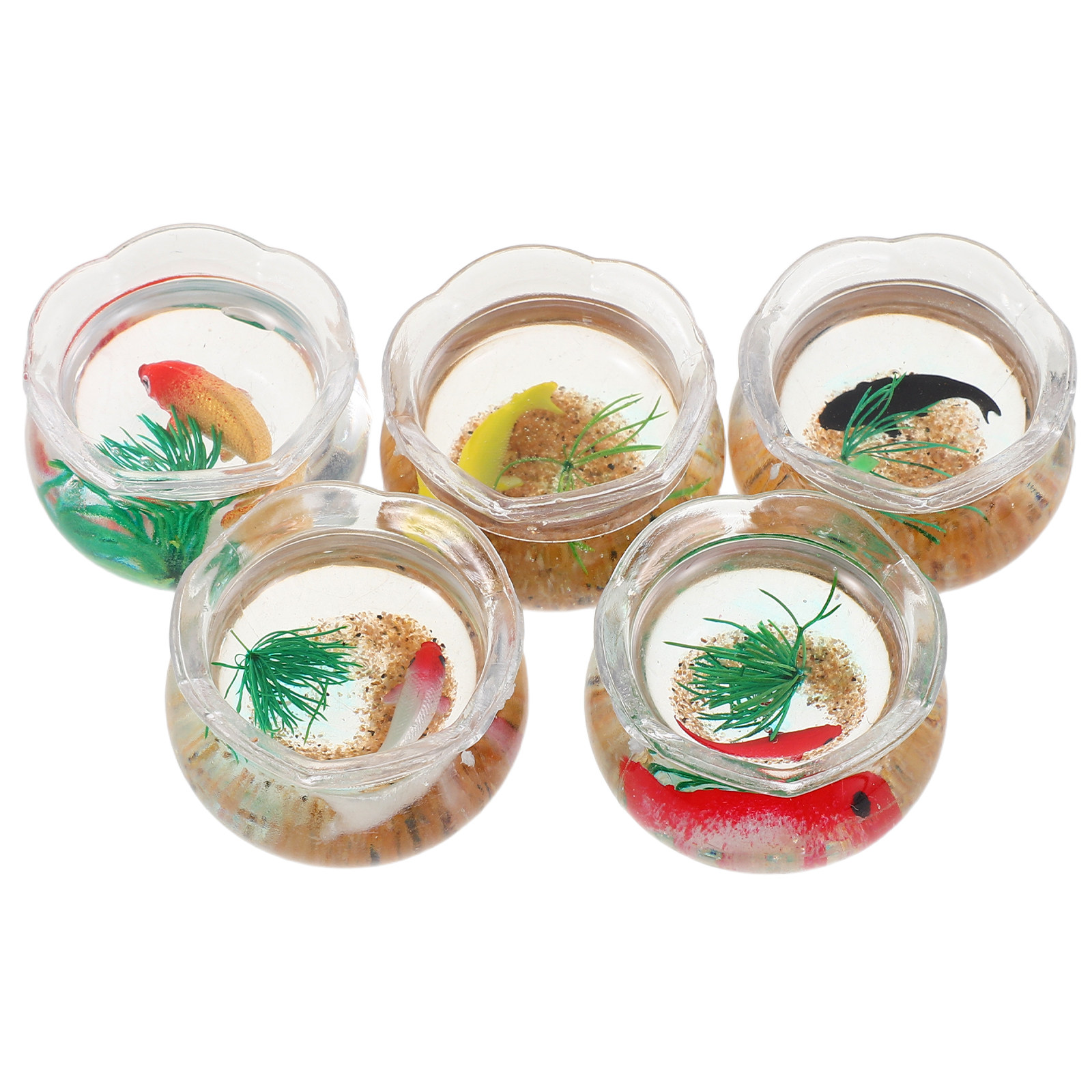 5個入り ミニチュア鯉の水槽：リアルな小型プラスチック製の卓 - Aquarium Plants のレビューと価格